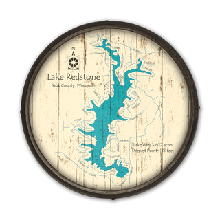 Lake Redstone, Wisconsin on a Barrel End Barrel End Wall Art Lake Art