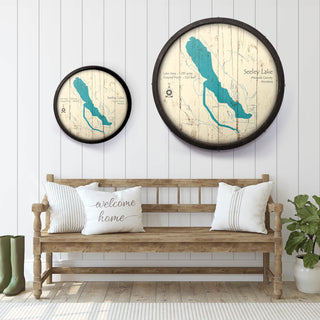Seeley Lake, Missoula County, Montana on a Barrel End Barrel End Wall Art Lake Art