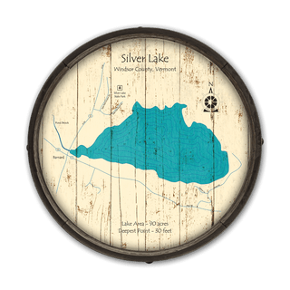 Silver Lake, Vermont on a Barrel End Barrel End Wall Art Lake Art