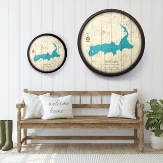 Spirit Lake, Idaho on a Barrel End Barrel End Wall Art Lake Art