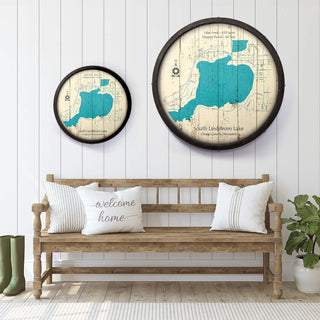 South Lindstrom Lake, Minnesota on a Barrel End Barrel End Wall Art Lake Art