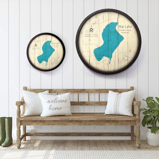 Star Lake, Wisconsin on a Barrel End Barrel End Wall Art Lake Art