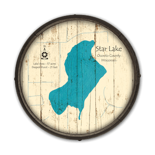 Star Lake, Wisconsin on a Barrel End Barrel End Wall Art Lake Art