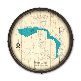 Twin Lakes, Idaho on a Barrel End Barrel End Wall Art Lake Art