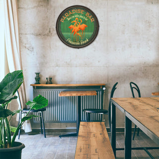 Flamingo Paradise - Barrel End Wall Art Barrel End Wall Art Meissenburg Designs