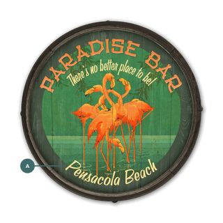 Flamingo Paradise - Barrel End Wall Art Barrel End Wall Art Meissenburg Designs