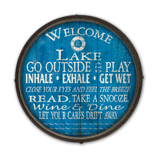 Welcome to the Lake: Generic - Barrel End Wall Art Barrel End Wall Art Meissenburg Designs