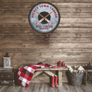Hockey Town Canada - Barrel End Wall Art