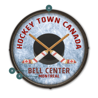 Hockey Town Canada - Barrel End Wall Art