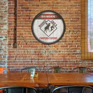 Moose Warning Sign - Barrel End Wall Art Barrel End Wall Art Meissenburg Designs