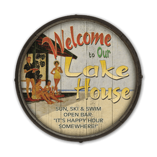 Lake House Welcome: Generic - Barrel End Wall Art Barrel End Wall Art Meissenburg Designs
