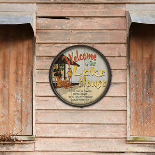 Lake House Welcome: Generic - Barrel End Wall Art Barrel End Wall Art Meissenburg Designs