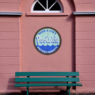 Poolside Refreshments - Barrel End Wall Art Barrel End Wall Art Marty Mummert Studio
