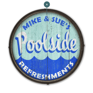 Poolside Refreshments - Barrel End Wall Art Barrel End Wall Art Marty Mummert Studio
