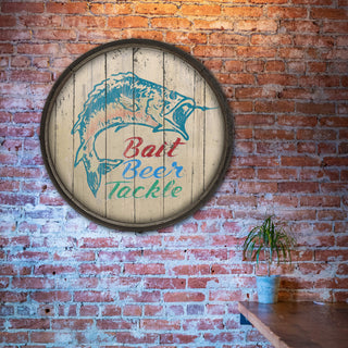 Bait, Beer, and Tackle: Generic - Barrel End Wall Art Barrel End Wall Art Marty Mummert Studio