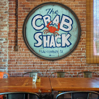 The Crab Shack - Barrel End Wall Art Barrel End Wall Art Marty Mummert Studio
