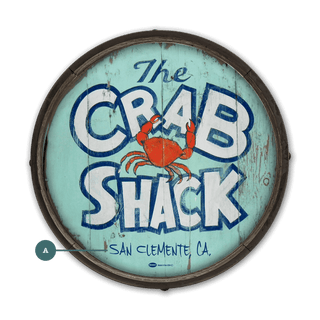 The Crab Shack - Barrel End Wall Art Barrel End Wall Art Marty Mummert Studio