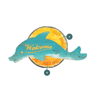 Coastal Wood Dolphin Welcome Sign Shaped Wall Art Meissenburg Designs