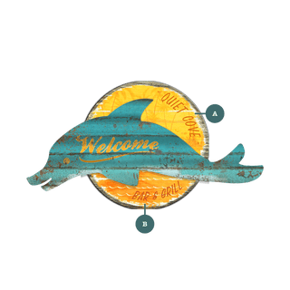 Coastal Metal Dolphin Welcome Sign Shaped Wall Art Meissenburg Designs