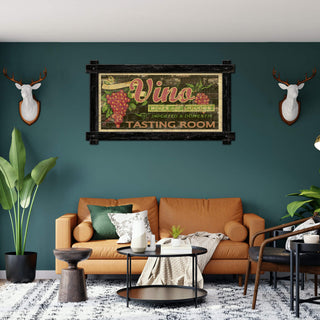 Vino Tasting Room - Framed Wall Art Brick Ghost Wall Art Meissenburg Designs