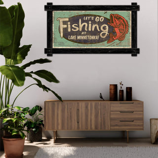 Let's Go Fishing - Framed Wall Art Brick Ghost Wall Art Meissenburg Designs