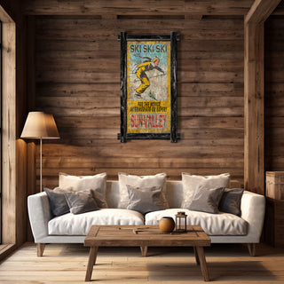 SKI SKI SKI - Framed Wall Art Brick Ghost Wall Art Meissenburg Designs