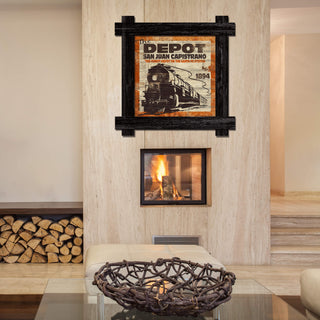 The Depot - Framed Textured Brick Wall Art Brick Ghost Wall Art Marty Mummert Studio