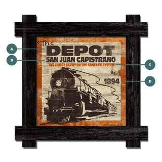 The Depot - Framed Textured Brick Wall Art Brick Ghost Wall Art Marty Mummert Studio