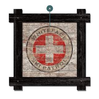 Vintage Ski Patrol Sign - Framed Wall Art Brick Ghost Wall Art Meissenburg Designs
