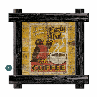 Early Bird Coffee- Framed Wall Art Brick Ghost Wall Art Anderson Design Group