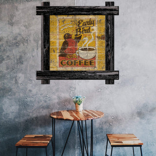 Early Bird Coffee- Framed Wall Art Brick Ghost Wall Art Anderson Design Group