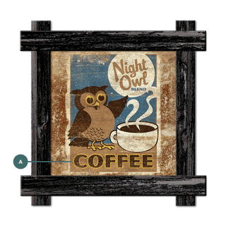 Night Owl Coffee- Framed Wall Art Brick Ghost Wall Art Anderson Design Group
