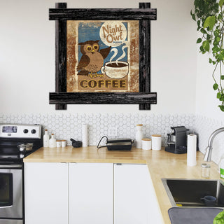Night Owl Coffee- Framed Wall Art Brick Ghost Wall Art Anderson Design Group