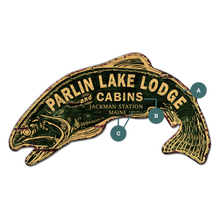 Rustic Fish Lodge Sign - Wood Wall Decor Shaped Wall Art Out West Design