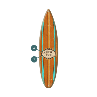 Waikiki Hawaii - Surfboard Wall Art Surfboard Wall Art Meissenburg Designs
