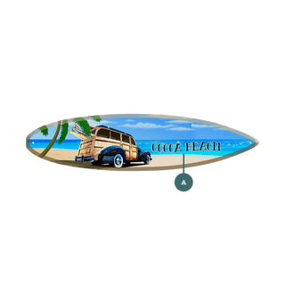 Woody on the Beach - Surfboard Wall Art Surfboard Wall Art Meissenburg Designs