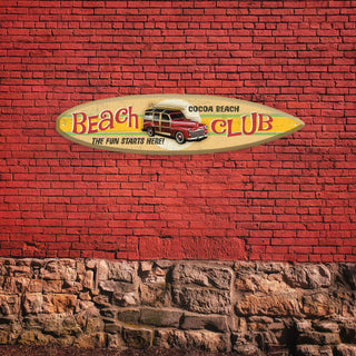Woody Wagon Beach Club- Surfboard Wall Art Surfboard Wall Art Meissenburg Designs