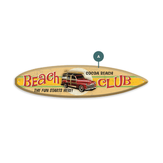 Woody Wagon Beach Club- Surfboard Wall Art Surfboard Wall Art Meissenburg Designs