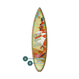 Beach Umbrella: Sand, Wind, and Fun - Surfboard Wall Art