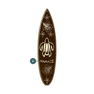 Sea Turtle and Hawaiian Hibiscus - Surfboard Wall Art Meissenburg Designs