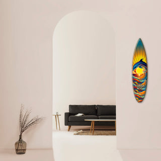 Sunset Dolphin Surfboard Sign - Surfboard Wall Art