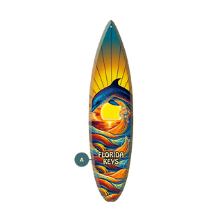 Sunset Dolphin Surfboard Sign - Surfboard Wall Art