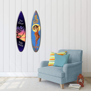 Just Relax Tropical Surfboard Sign - Surfboard Wall Art