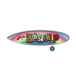 Hawaii State Postcard - Surfboard Wall Art Surfboard Wall Art Meissenburg Designs