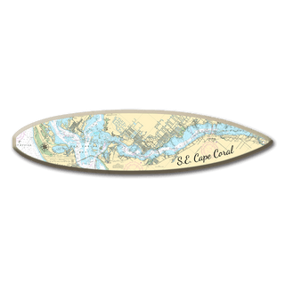 S.E. Cape Coral, FL, Area Chart - Surfboard Wall Art Surfboard Wall Art Joanne Murphy