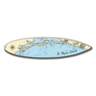 Fort Myers, FL, Area Chart - Surfboard Wall Art Surfboard Wall Art Joanne Murphy