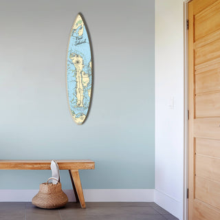 Pine Island, FL, Area Chart - Surfboard Wall Art Surfboard Wall Art Joanne Murphy