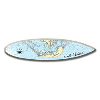 Sanibel Island, FL, Area Chart - Surfboard Wall Art Surfboard Wall Art Joanne Murphy