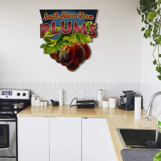 Garden Cutouts: Plums - Decorative Plaque Shaped Wall Art Meissenburg Designs