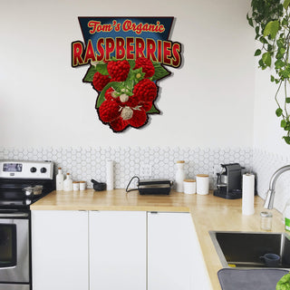 Garden Cutouts: Raspberries - Decorative Plaque Shaped Wall Art Meissenburg Designs